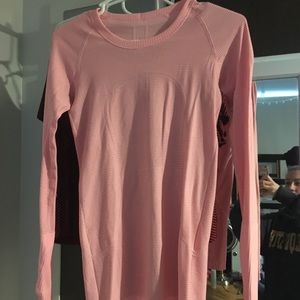 Pink lulu lemon Long-sleeve workout top